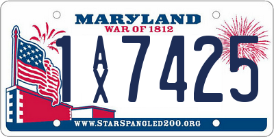 MD license plate 1AX7425