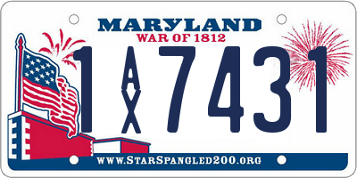 MD license plate 1AX7431