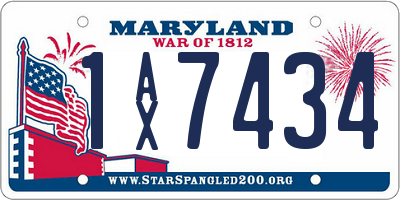 MD license plate 1AX7434