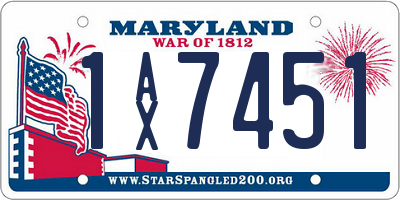 MD license plate 1AX7451
