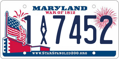 MD license plate 1AX7452