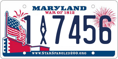 MD license plate 1AX7456