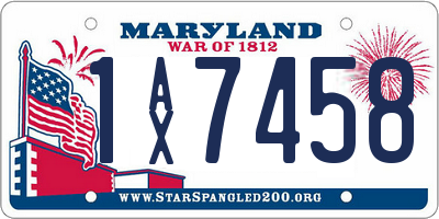 MD license plate 1AX7458