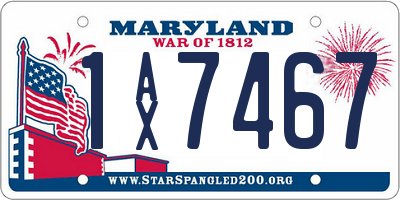 MD license plate 1AX7467