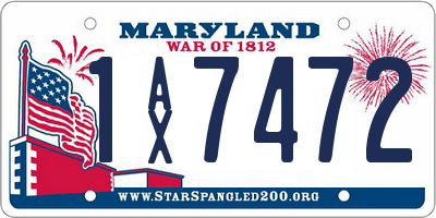 MD license plate 1AX7472