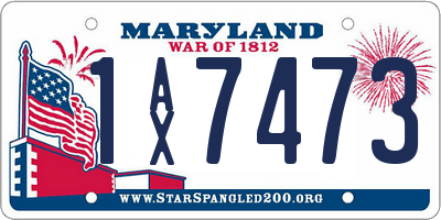 MD license plate 1AX7473