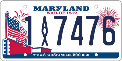 MD license plate 1AX7476
