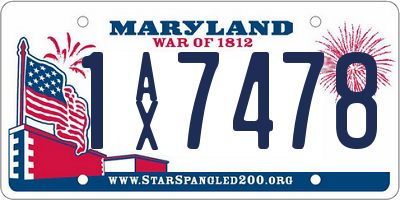 MD license plate 1AX7478