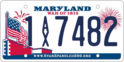 MD license plate 1AX7482