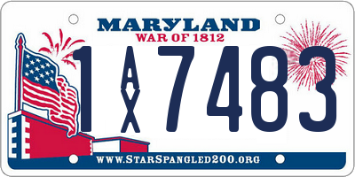 MD license plate 1AX7483