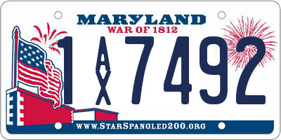 MD license plate 1AX7492