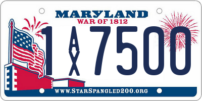 MD license plate 1AX7500