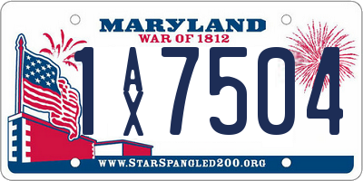 MD license plate 1AX7504
