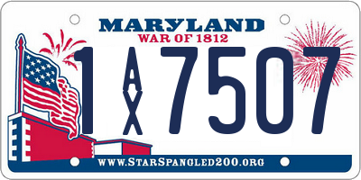 MD license plate 1AX7507