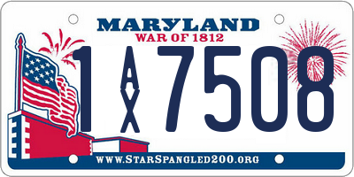 MD license plate 1AX7508