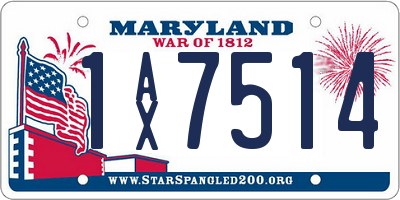 MD license plate 1AX7514