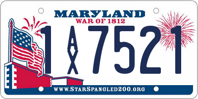 MD license plate 1AX7521