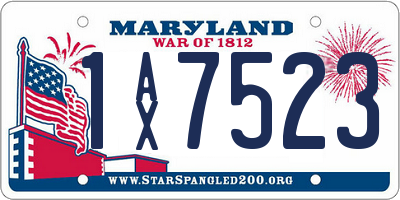 MD license plate 1AX7523