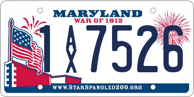 MD license plate 1AX7526