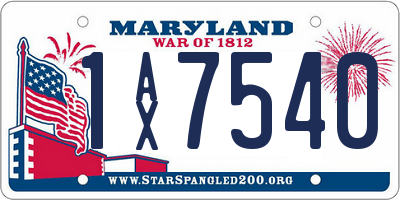 MD license plate 1AX7540