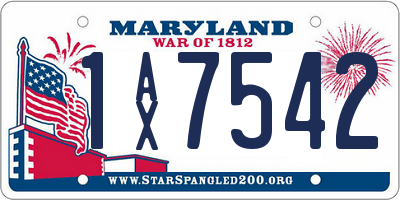 MD license plate 1AX7542