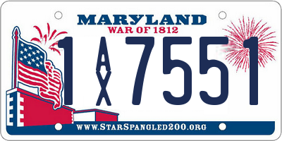 MD license plate 1AX7551