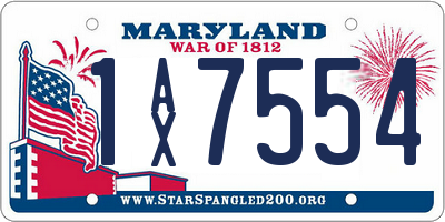 MD license plate 1AX7554