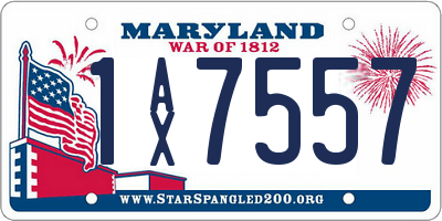 MD license plate 1AX7557