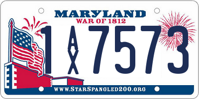 MD license plate 1AX7573