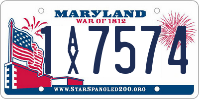 MD license plate 1AX7574