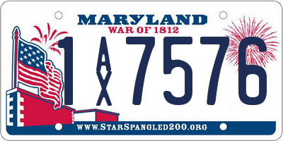 MD license plate 1AX7576