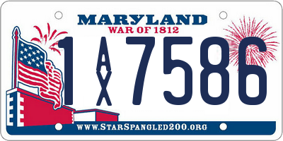 MD license plate 1AX7586