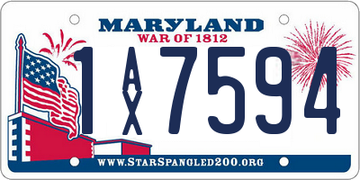 MD license plate 1AX7594