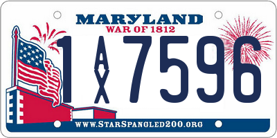 MD license plate 1AX7596