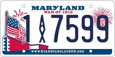MD license plate 1AX7599