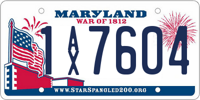 MD license plate 1AX7604