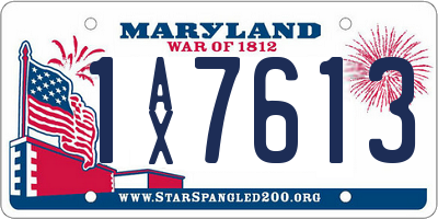 MD license plate 1AX7613