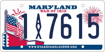 MD license plate 1AX7615