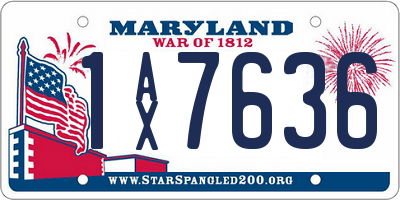 MD license plate 1AX7636