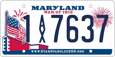 MD license plate 1AX7637