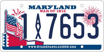 MD license plate 1AX7653