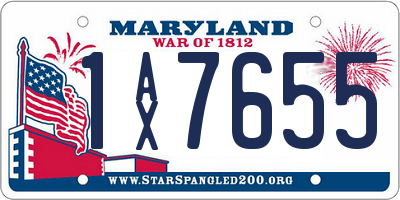 MD license plate 1AX7655