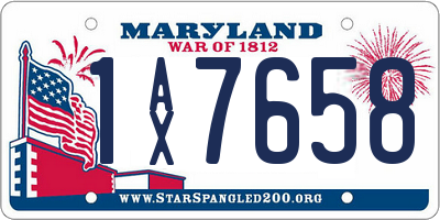 MD license plate 1AX7658