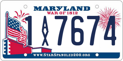 MD license plate 1AX7674