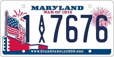 MD license plate 1AX7676