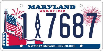 MD license plate 1AX7687