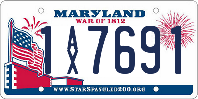 MD license plate 1AX7691