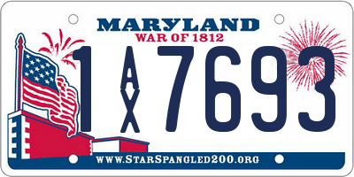 MD license plate 1AX7693
