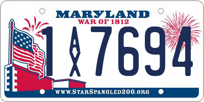 MD license plate 1AX7694