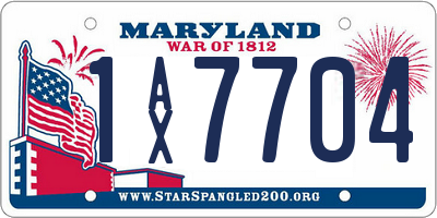MD license plate 1AX7704